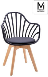Modesto Design Modesto Albert ARM Fekete Polipropilén Karfás Szék Bükkfa Lábakkal (KHM-PW802-BLACK)