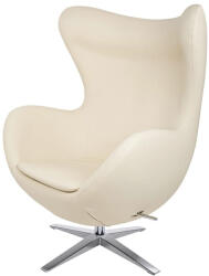 King Home Egg Széles Műbőr Fotel Bézs Forgó-Hintázó (KHM-KH1301100131)