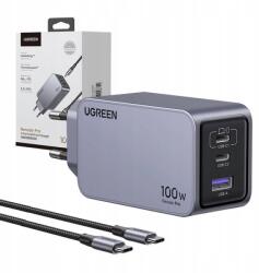 UGREEN Hálózati töltő Ugreen Nexode Pro 100W GaN USB+2xUSB-C 1.5M kábel (35043)