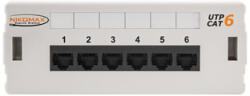 NIKOMAX Falon kívüli doboz UTP, CAT6, 110 típus, 6 portos (NMC-WP06UE2-GY)