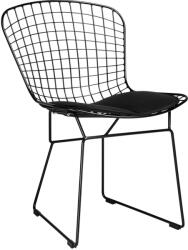 King Home Net Soft Fém Szék Fekete Párnával (KHM-MC-020A-B-B)