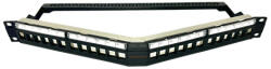 NIKOMAX Patch panel STP, Keystone, 24 portos, 1U, döntött/hajlított (NMC-RP24S-BLANK-AG-1U-BK)