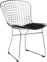 King Home Net Soft Króm Szék Fém Fekete Párnával (KHM-MC-020-CH-B)