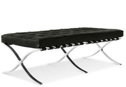 King Home Barcelon Valódi Bőr Pad Polírozott Acél Fekete (KHM-KH1501100289) - prodis