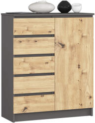 AKORD CLP K80 Komód Laminált Grafit-Artisan Tölgy (AKO-OP0LK-K801D5SZSZARART) - prodis