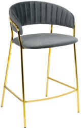 King Home Margo Bárszék Velúr Sötétszürke Arany Vázzal (KHM-KH1201100129-11)