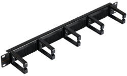 NIKOMAX Gyűrűs panel, 1U, 53 mm gyűrűmélységgel, kefés, fekete 2 db/csomag (NMC-OP530HB-1U-BK-2)