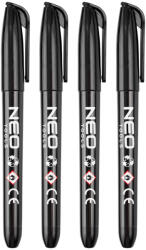 Neo Tools 4db jelölőfilc, vízálló olajalapú festékkel, használat előtt felrázandó, fekete, normál hegyű (13-856)