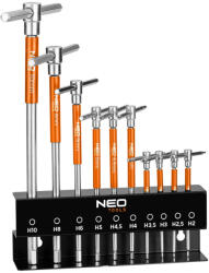 NEO TOOLS Imbuszkulcs készlet, T-fogantyús, 2-10mm, 10db-os (09-509)