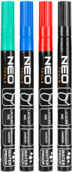 Neo Tools 4db jelölőfilc, lakkfilc, vízálló festékkel, alu festéktartály házzal, színes, normál hegyű (13-853)