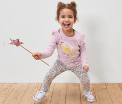 Tchibo 2 kislány leggings, virágos 1x rózsaszínű, egy helyen színes virágmintával, 1x krémfehér, színes nyomott virágmintával 50/56