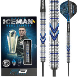 Red Dragon DART SZETT STEEL RED DRAGON GERWYN PRICE ICEMAN MIDNIGHT EDITION 25g 90% Gravírozott