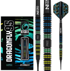 Red Dragon Dart szett soft Red Dragon Dragonfly 95 Black - Tapered 18g, 95% gravírozással