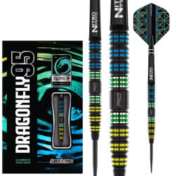 Red Dragon Dart szett steel Red Dragon Dragonfly 95 Black - Tapered 23g, 90% gravírozva