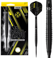 Harrows DART SZETT STEEL HARROWS NX90 BLACK EDITION 23G, 90% WOLFRAM gravírozott