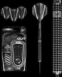 Winmau Dart szett Winmau steel BLACKOUT 90% wolfram 24g Gravírozott