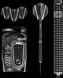 Winmau Dart szett Winmau steel BLACKOUT 90% wolfram 22g Gravírozott