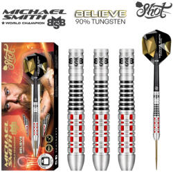 Shot DARTS SZETT STEEL SHOT MICHAEL SMITH BELIEVE 23G, 90% WOLFRAM gravírozva