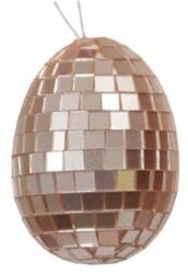  Tojás akasztós tükörmozaikkal műanyag 6 cm rosegold 6db/csomag (378686)