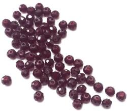  Gyöngy üveg csiszolt fánk 4x3mm mély bordó min. 60db