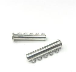  Gyöngy alkatrész- mágneses csőkapocs 5 soros 30x6mm ezüst
