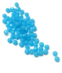 Gyöngy üveg csiszolt fánk 4x3mm opál világos kék min. 60db
