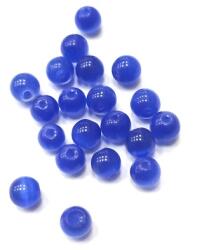  Gyöngy alkatrész- gyöngy macskaszem sötét kék 6mm min. 15db/csomag