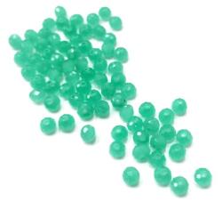  Gyöngy üveg csiszolt fánk 4x3mm menta min. 60db