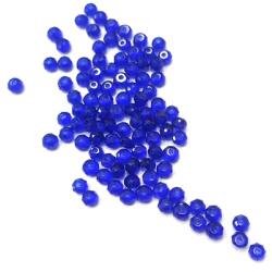  Gyöngy üveg csiszolt fánk 3x2mm sötétkék min. 80db