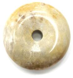  Medál ásvány hatású fánk alakú 38mm homok színű 1db