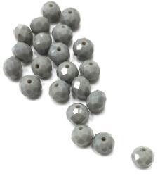 Gyöngy üveg csiszolt fánk 8x6mm szürke min. 15db
