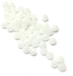 Gyöngy üveg csiszolt fánk 6x4mm matt fehér min. 40db