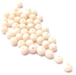 Gyöngy üveg csiszolt fánk 4x3mm opál púder min. 60db