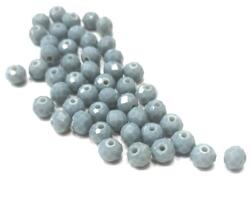  Gyöngy üveg csiszolt fánk 6x4mm szürkéskék min. 40db