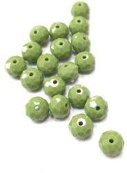  Gyöngy üveg csiszolt fánk 8x6mm oliva min. 15db