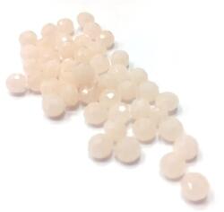  Gyöngy üveg csiszolt fánk 6x4mm opál púder min. 40db