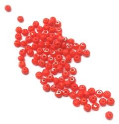 Gyöngy üveg csiszolt fánk 3x2mm matt piros min. 80db