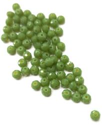  Gyöngy üveg csiszolt fánk 4x3mm matt oliva min. 60db