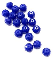  Gyöngy üveg csiszolt fánk 8x6mm sötétkék min. 15db