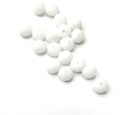  Gyöngy üveg csiszolt fánk 8x6mm opál fehér min. 15db