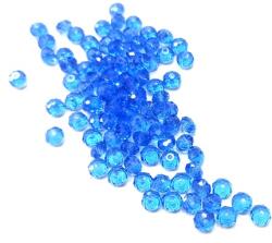 Gyöngy üveg csiszolt fánk 4x3mm kék min. 60db