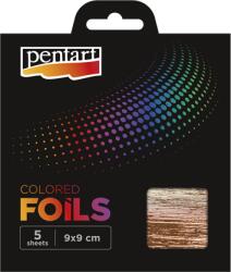 PENTART Dekorfólia 14x14cm metál 5lap/csomag rózsaarany (40119)