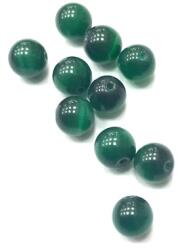  Gyöngy alkatrész- gyöngy macskaszem sötét zöld 8mm 10db/csomag
