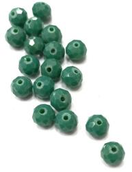  Gyöngy üveg csiszolt fánk 8x6mm fenyőzöld min. 15db