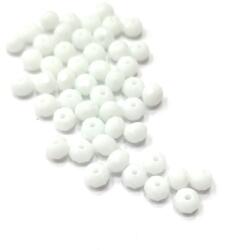  Gyöngy üveg csiszolt fánk 6x4mm fehér min. 40db