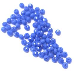 Gyöngy üveg csiszolt fánk 4x3mm matt kék min. 60db