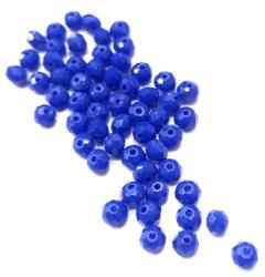 Gyöngy üveg csiszolt fánk 4x3mm matt sötétkék min. 60db