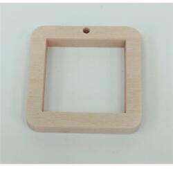  Fa fülbevaló alap lyukas négyzet forma natúr 2, 5cmx2, 5cm 8db/csomag