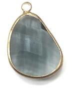 Medál csiszolt üveg 20mm szürke 1db