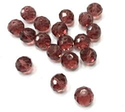 Gyöngy üveg csiszolt fánk 10x8mm mályva min. 15db